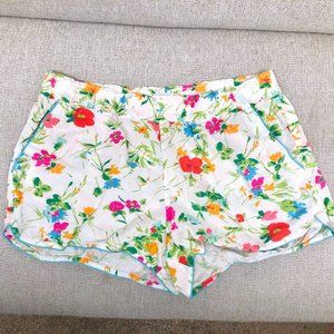 Gap Body PJ Pajama Lounge Shorts - Floral Multicolor on White M, with POCKETS!